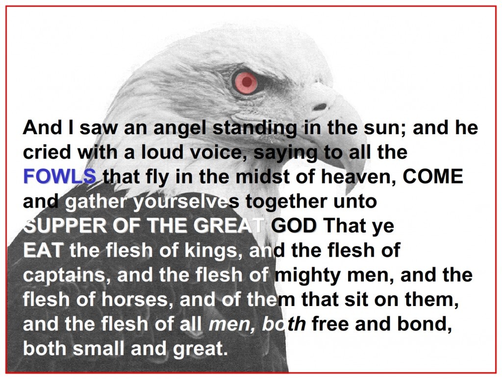 all the fowls that fly in the midst of heaven, Come and gather yourselves together unto the supper of the great God; 