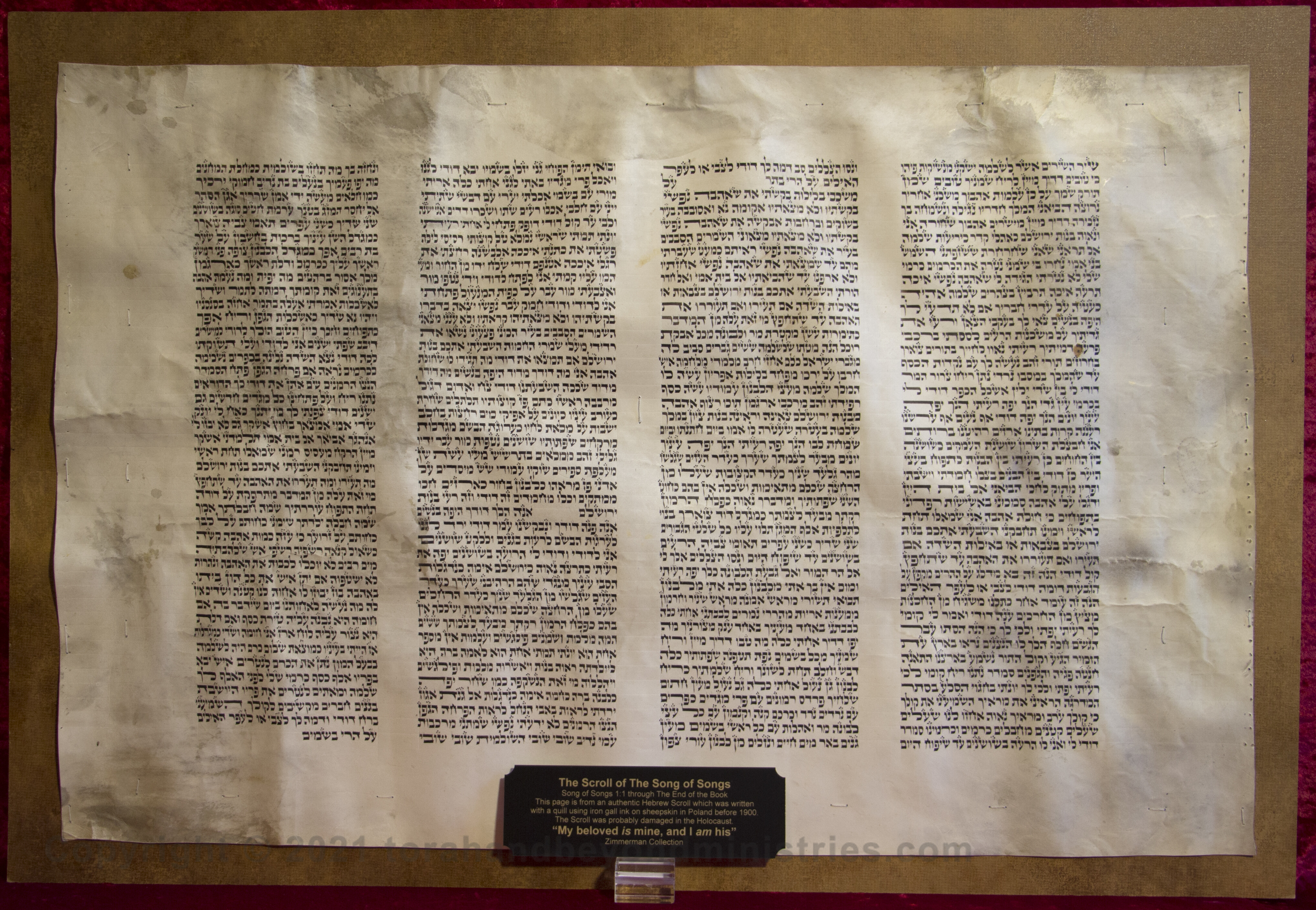 Hebrew Scroll of the Song of Songs written in Poland before 1900
