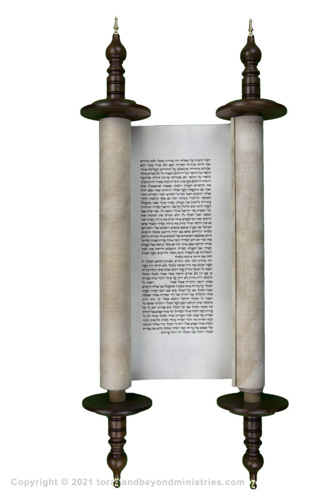 photograph of an authentic Hebrew Scroll of Ezra and Nehemiah