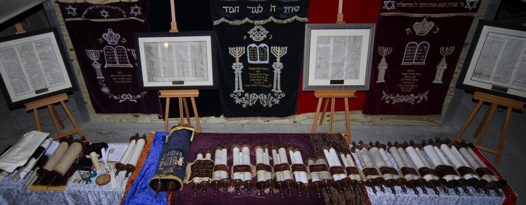 The 16 Scrolls of the complete Tanakh, Old Testament Scrolls on display in Glen Rose, Texas