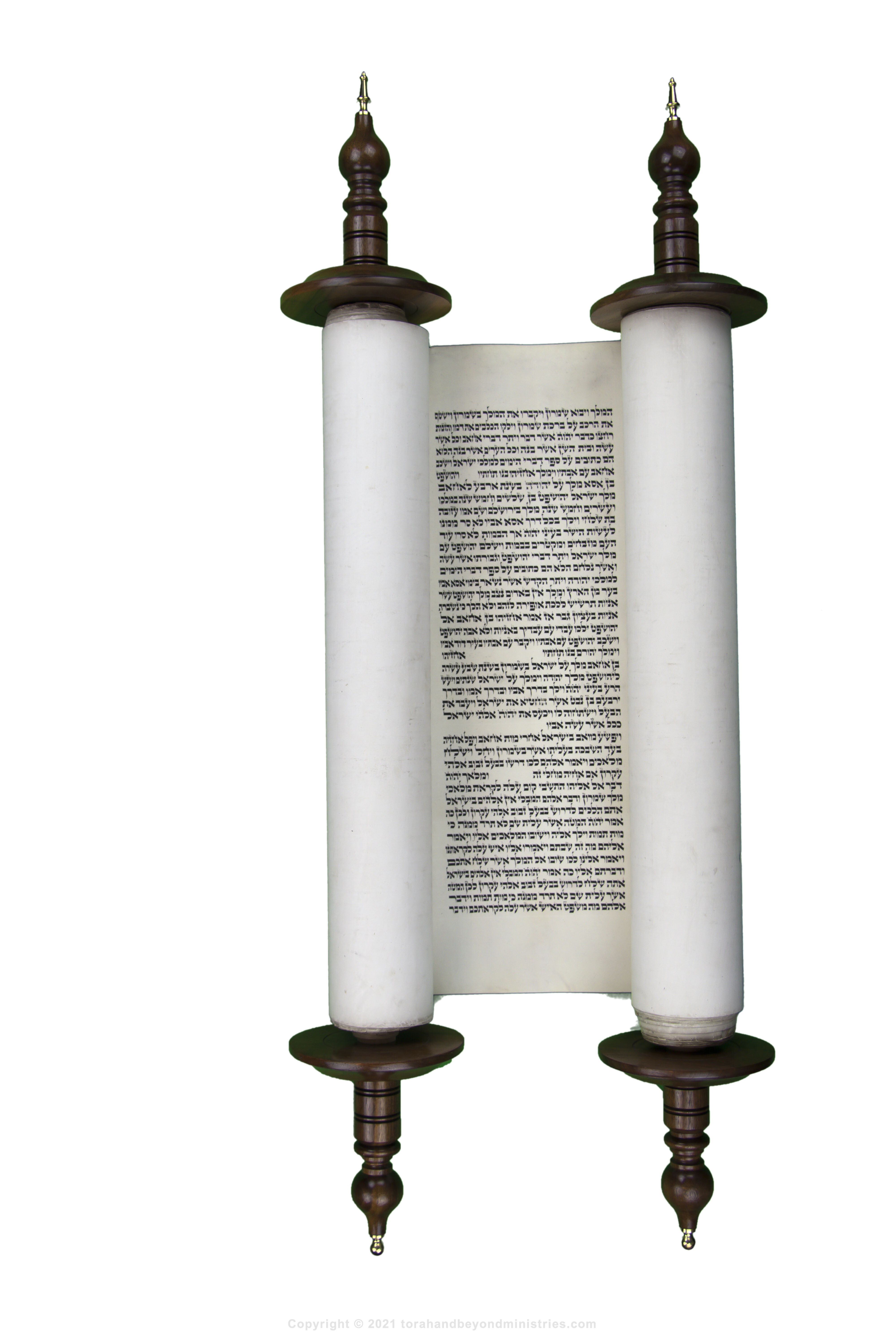 Hebrew Scroll of Kings showing the division of first and second Kings