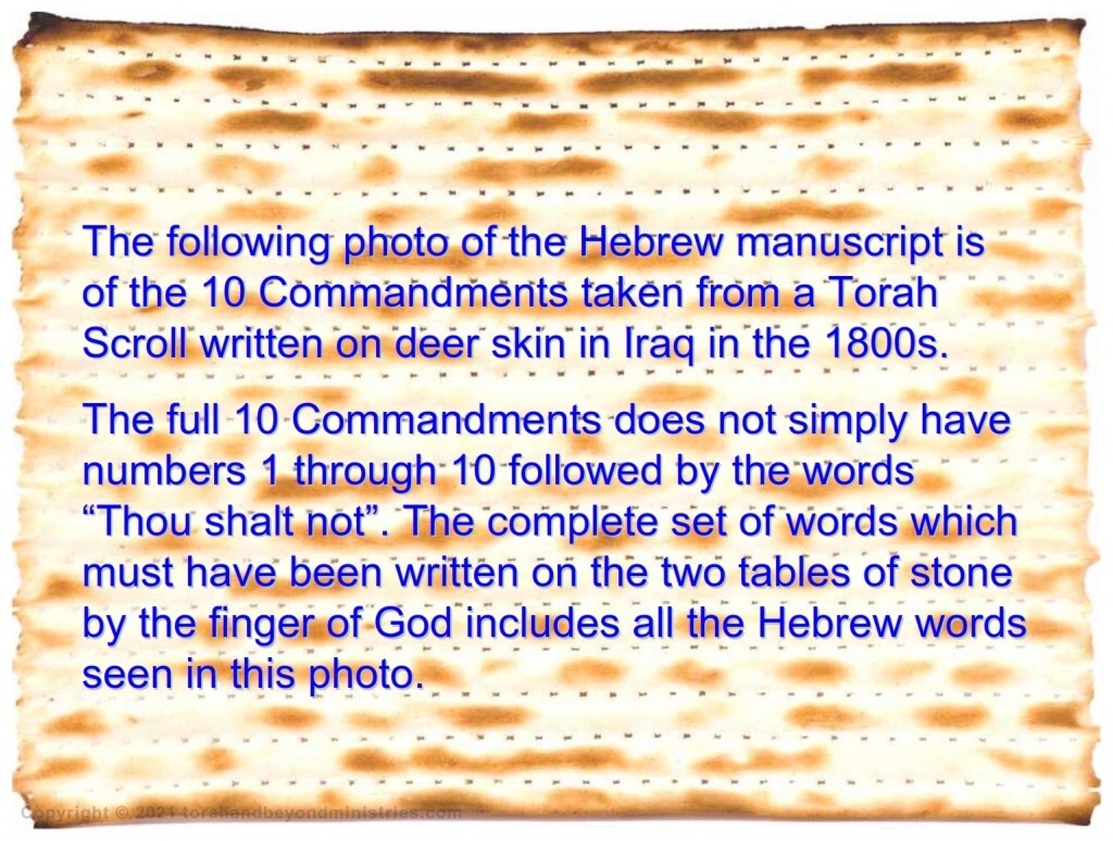 Passover “What is the Passover?” Most people have never seen the 10 Commandments as God gave them