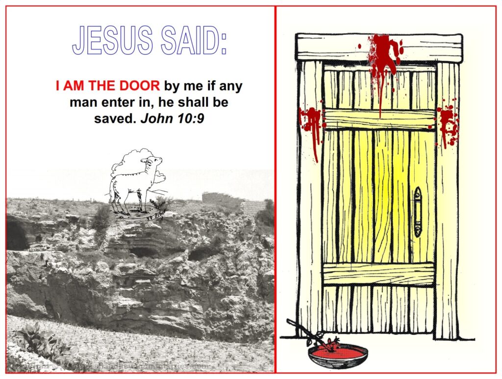 The Lamb Jesus is the door to eternal life. He said in John 14:6 Jesus saith unto him, I am the way, the truth, and the life: no man cometh unto the Father, but by me.