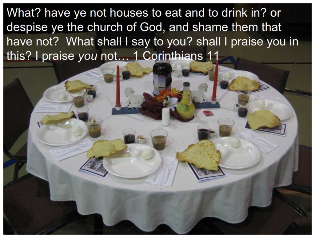 Passover “What is the Passover?” Every year we have large Bible studies where we study each element involved with the Passover in Egypt and how they relate to the communion service. This is a very good Bible study every Christian should experience at least one time.