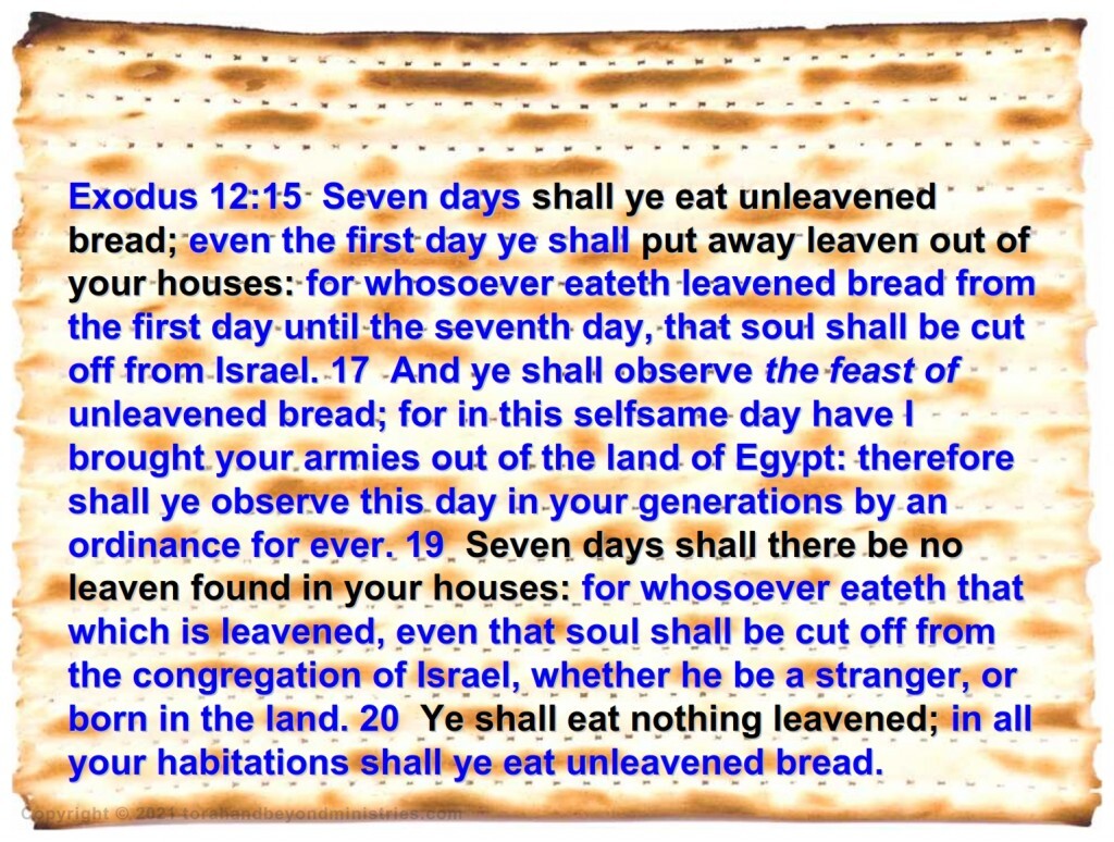 Leaven Instructions for removing Chametz, leaven Feast of Passover