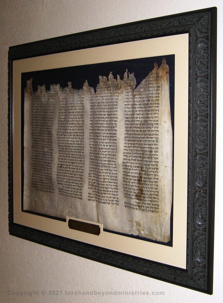Museum Quality Frames Complete Scroll of Lamentations damaged in the Holocaust