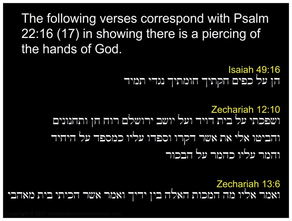 Unleavened Bread Jesus was pierced Isaiah 49:16,Zechariah 12:10, 13:6 Psalm 22:16