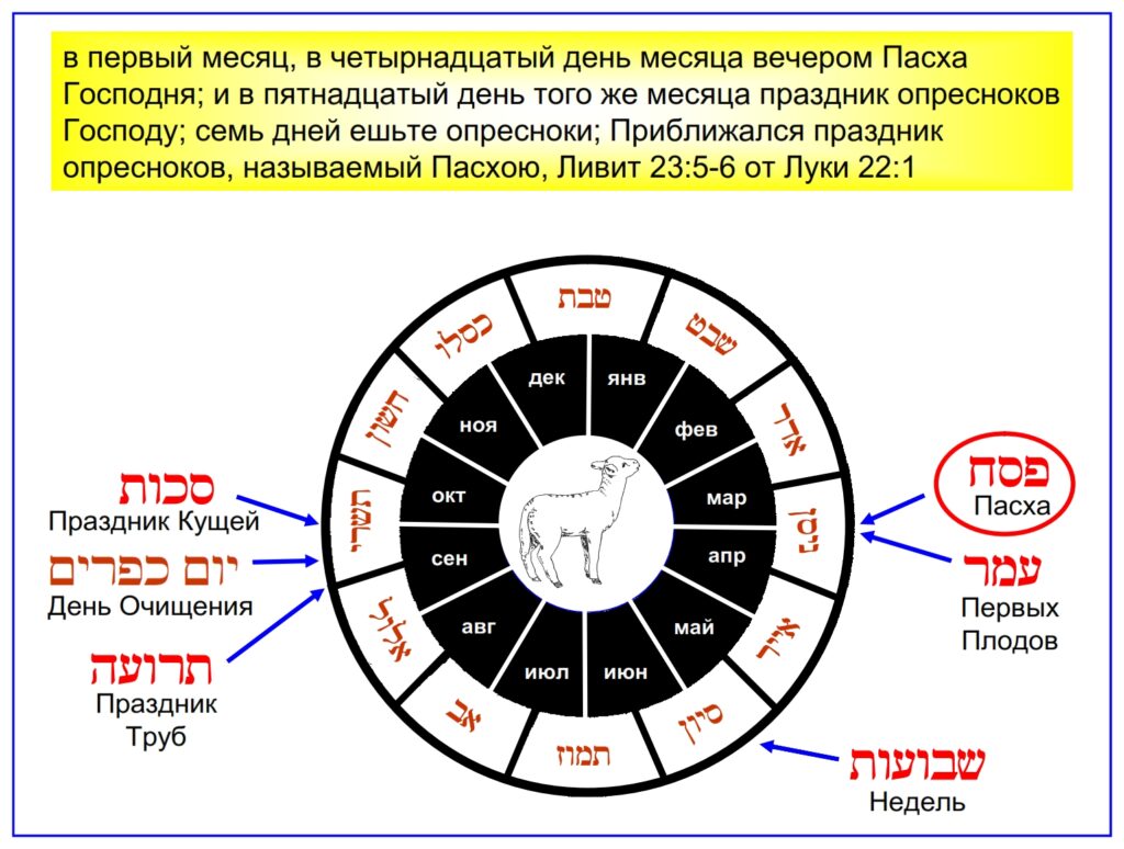 Passover “What is the Passover?” Chronological chart of the Hebrew calendar of the Leviticus 23 in Hebrew and English