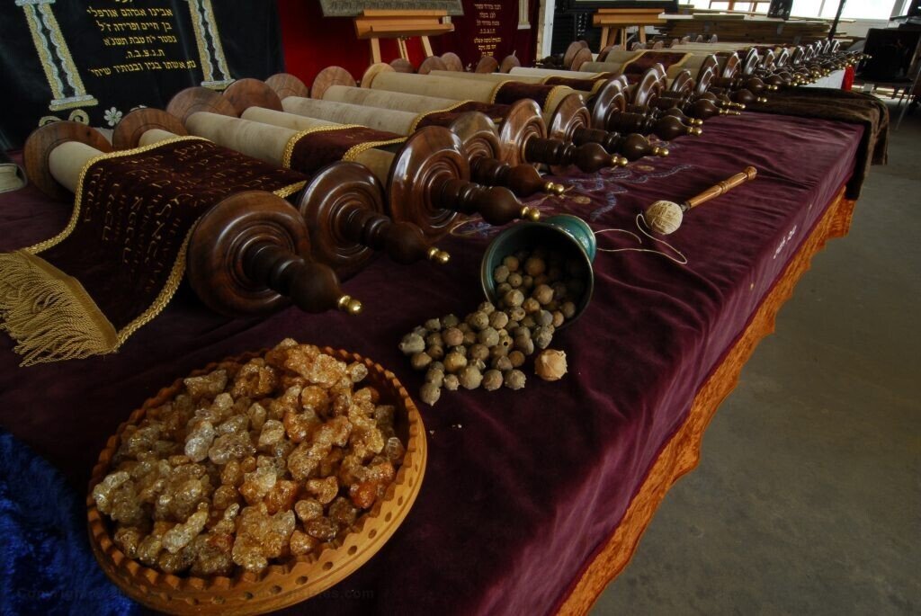 Tanakh The Tanakh with new etz chaim in Glen Rose Texas. The rollers can quickly be removed for safe transport.