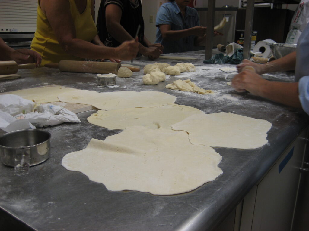 The unleavened bread is rolled thin just as seen in the photographs in 1895 in Israel. 