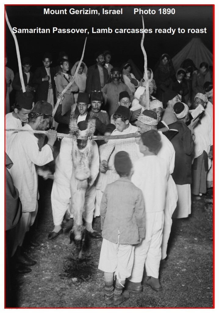 The Lamb Samaritan Passover, killing and preparing the lamb carcass, Photo 1890
