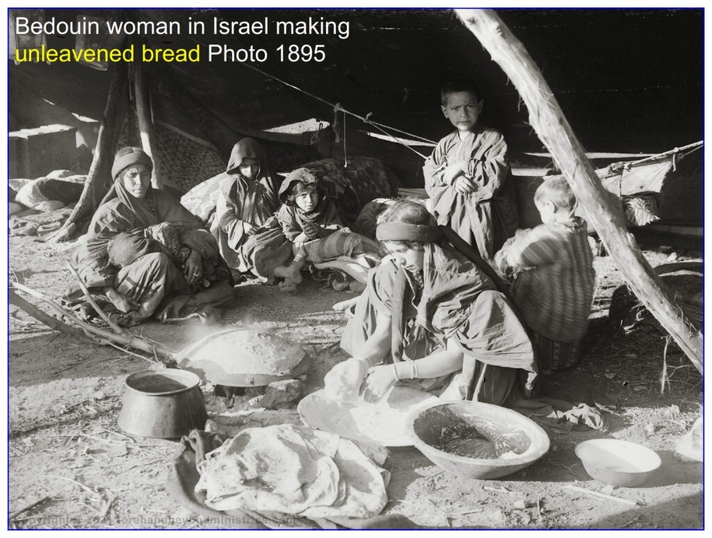 Unleavened Bread Bedouin woman in Israel making unleavened bread photo 1895