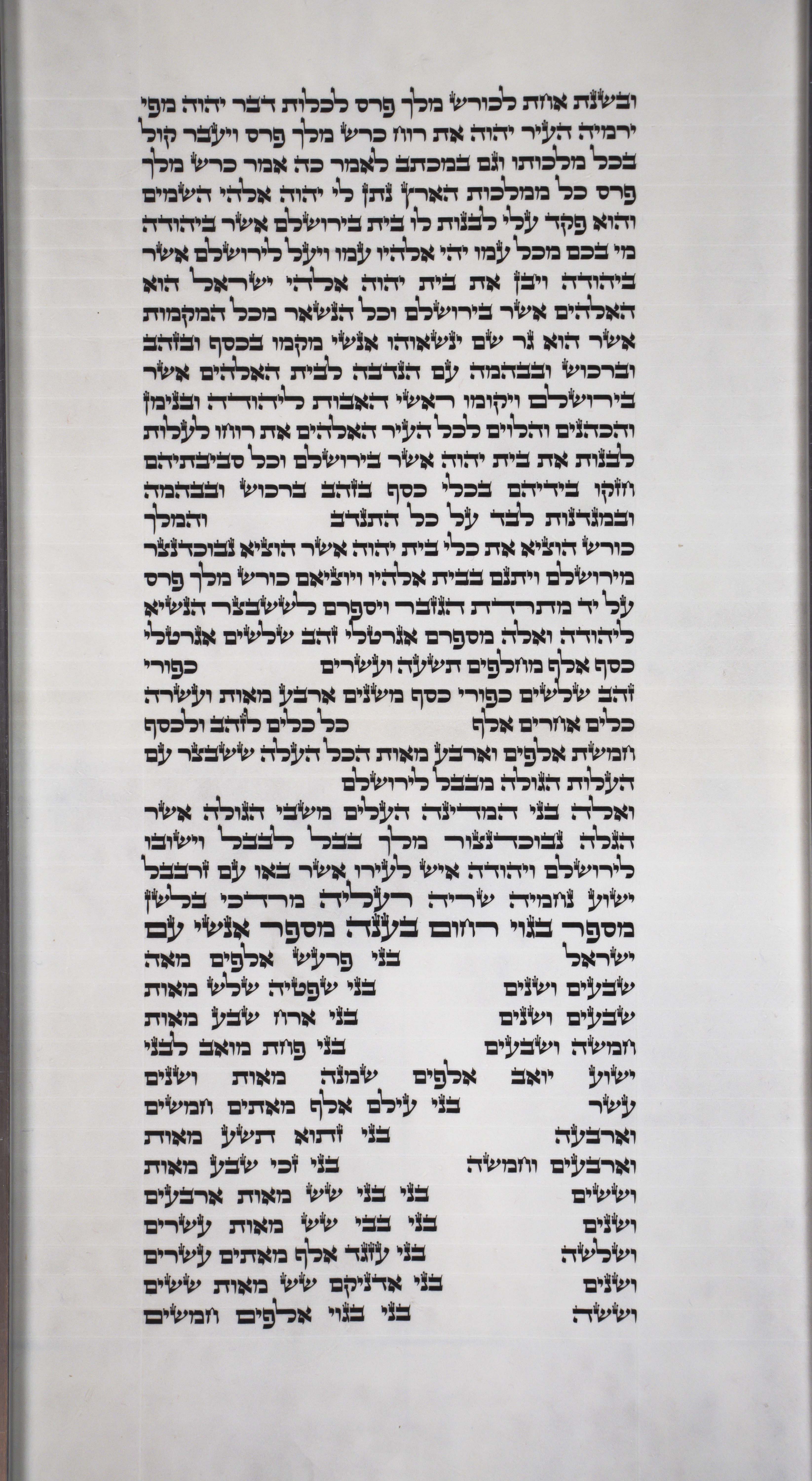 Ezra Sheet 1 Column 1 Ezra 1:1 through 2:14 Ezra_s1c1_1_1_to_2_14