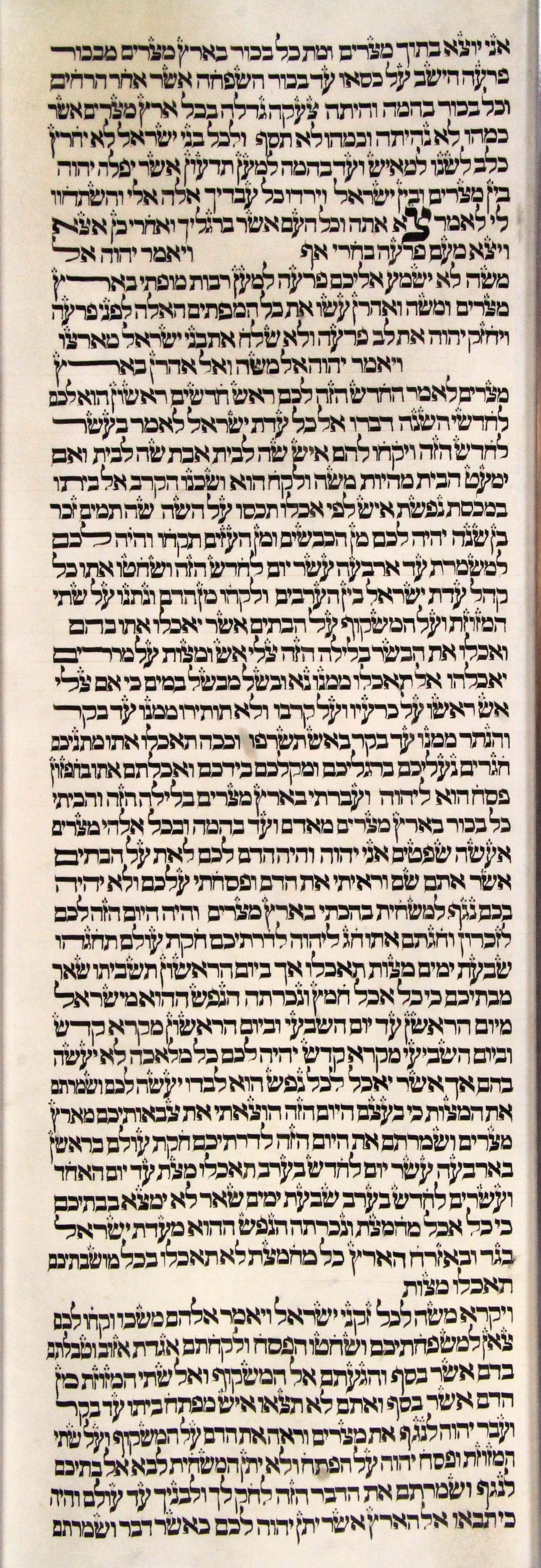 Torah Sheet 16 Column 1 Exodus 11:4b through l2:25c s16c1-Exodus_11-4b_to_12-25c