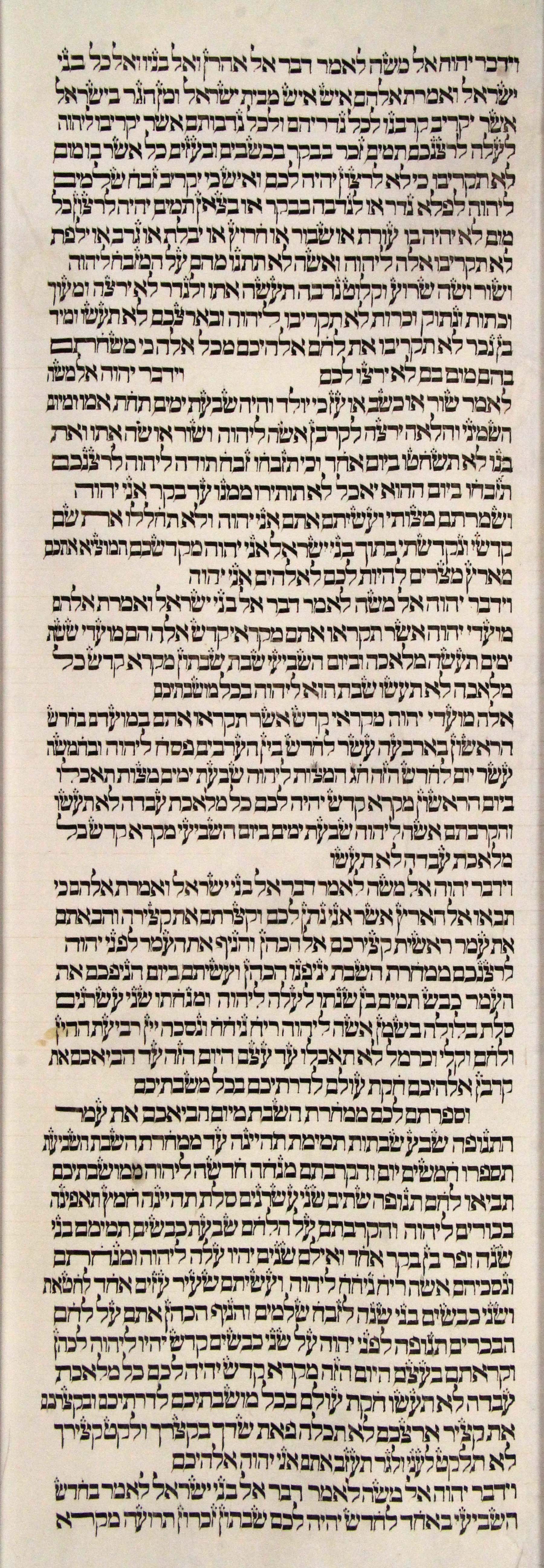 Torah Sheet 30 Column 1 Leviticus 22:17 through 23:24d s30c1-Leviticus_22-17_to_23-24d