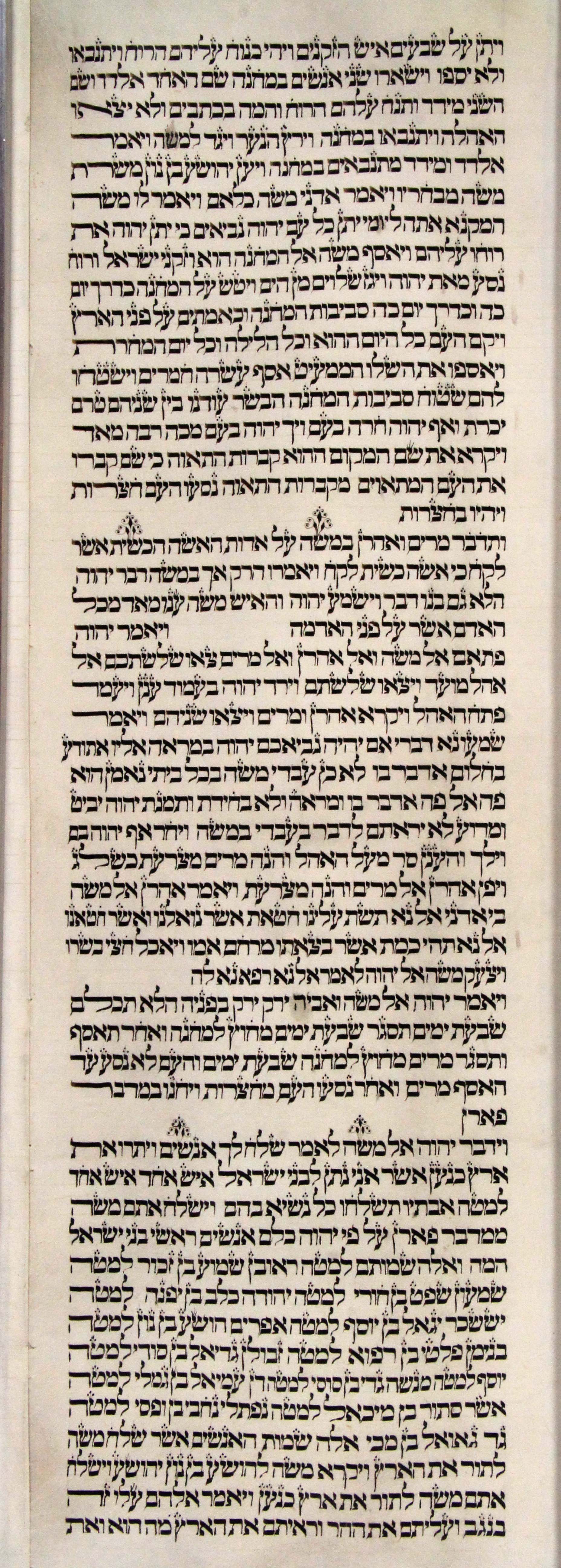 Torah Sheet 35 Column 3 Numbers 11:25b through 13:18a s35c3-Numbers_11-25b_to_13-18a